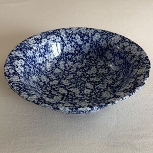 Ironstone blue and white calico 13” bowl